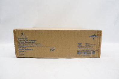 Medline NON27202L Scrub Shirt, Large Blue - Box of 30